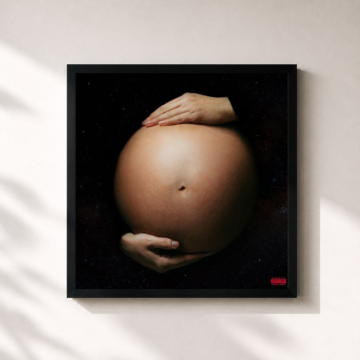 #noir Tableau carré de l'album CREDO de Mondo Marcio, cadre noir 32x32 cm