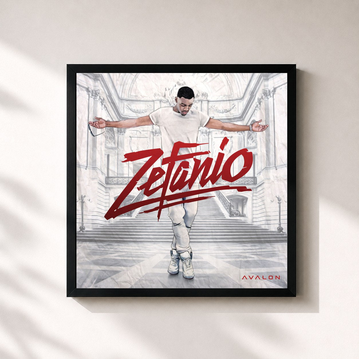#noir Tableau carré de l'album ZEFANIO de Zefanio, cadre noir 32x32 cm