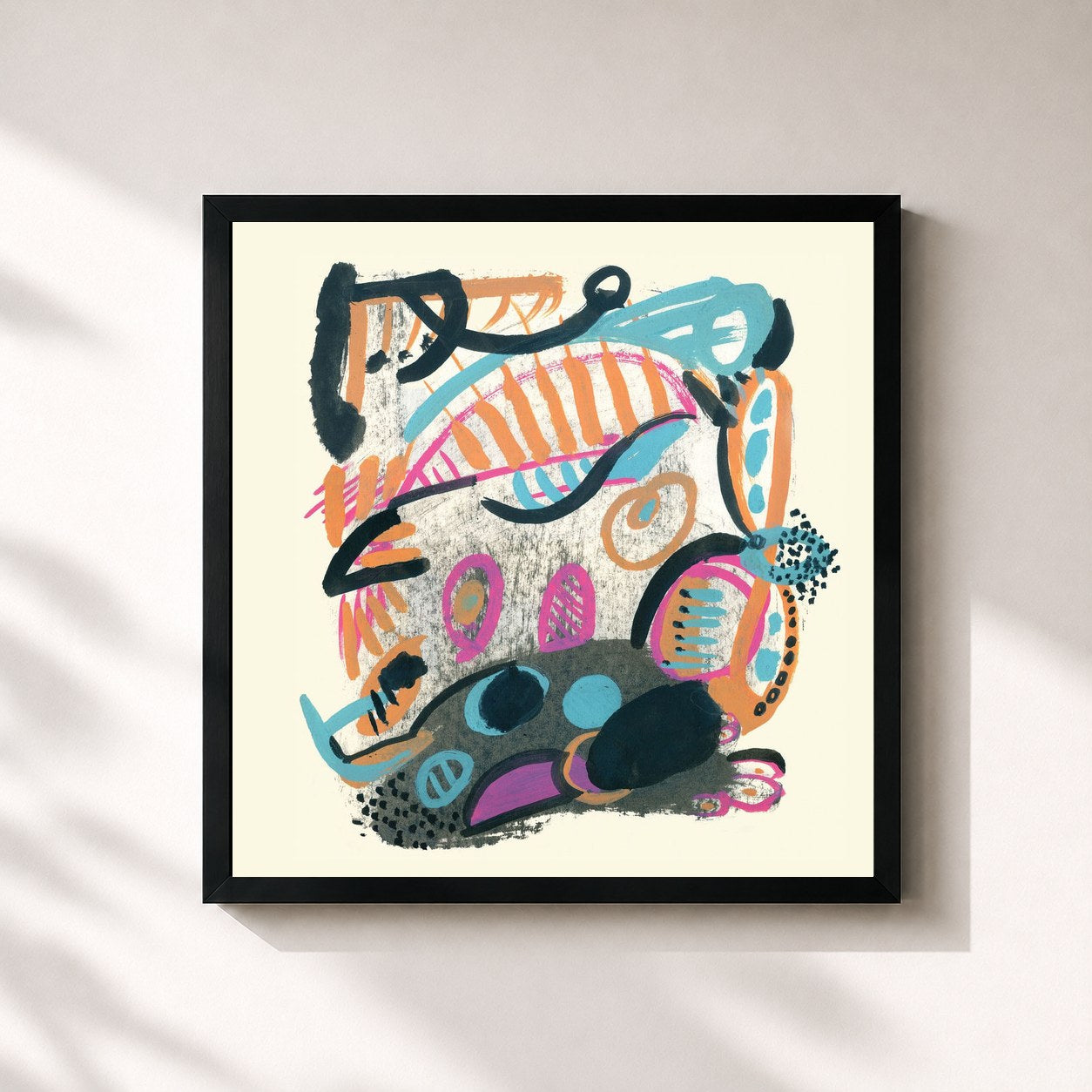 #noir Tableau carré de l'album On the Water de Future Islands, cadre noir 32x32 cm