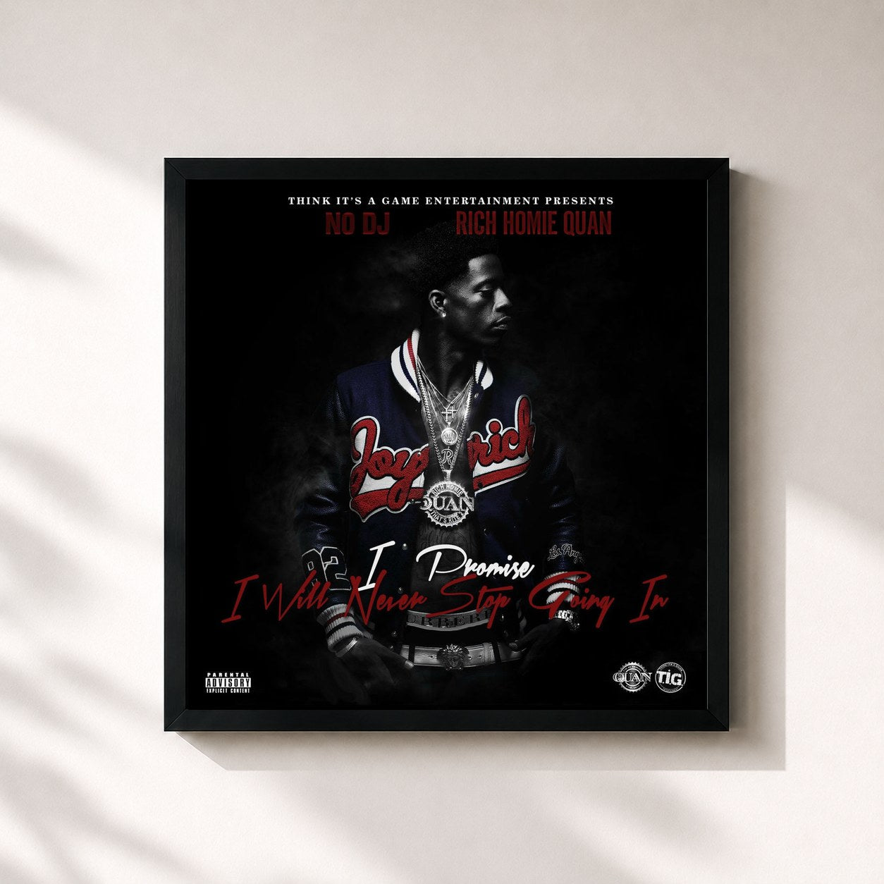 #noir Tableau carré de l'album I Promise I Will Never Stop Going In (Deluxe Edition) de Rich Homie Quan, cadre noir 32x32 cm