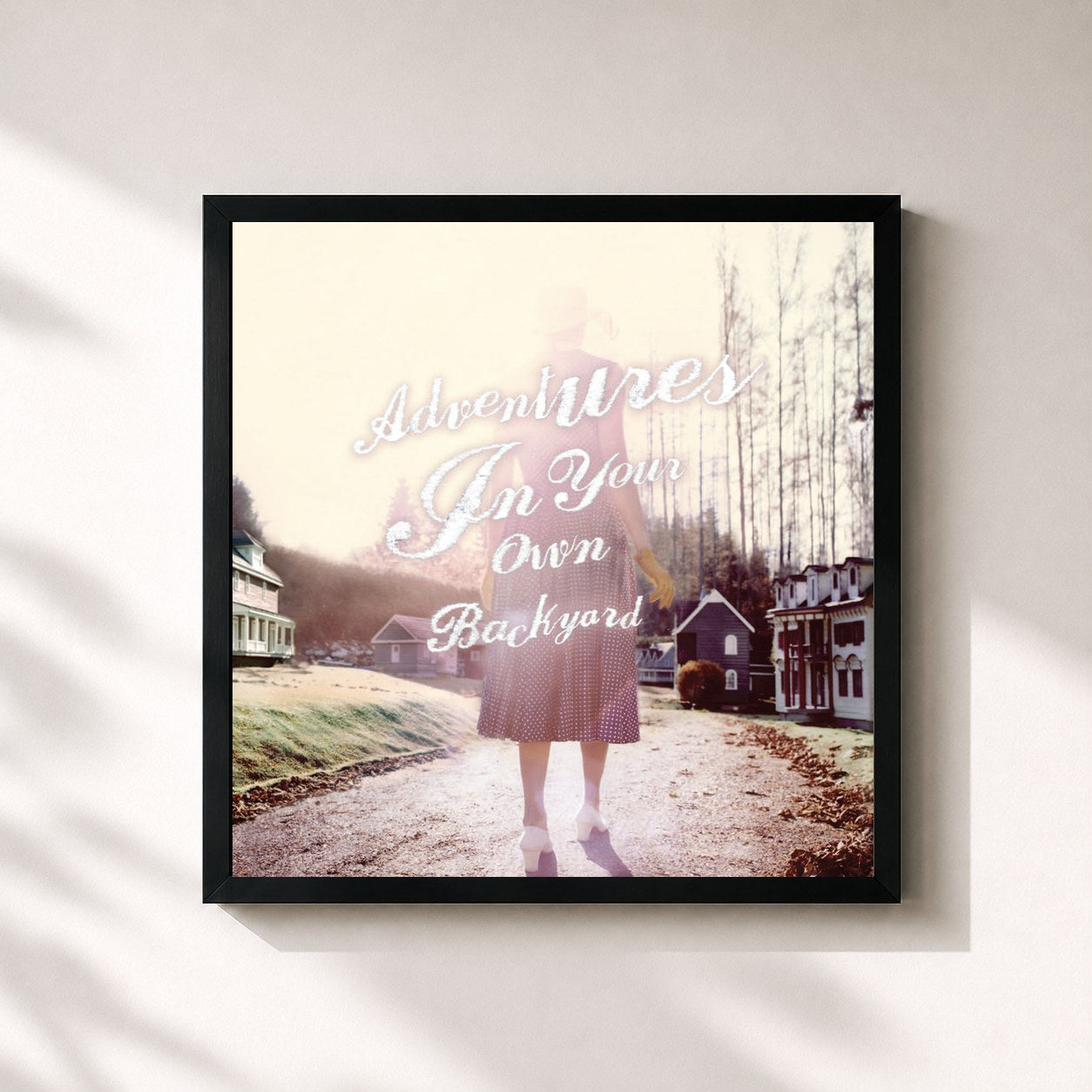 #noir Tableau carré de l'album Adventures In Your Own Backyard de Patrick Watson, cadre noir 32x32 cm