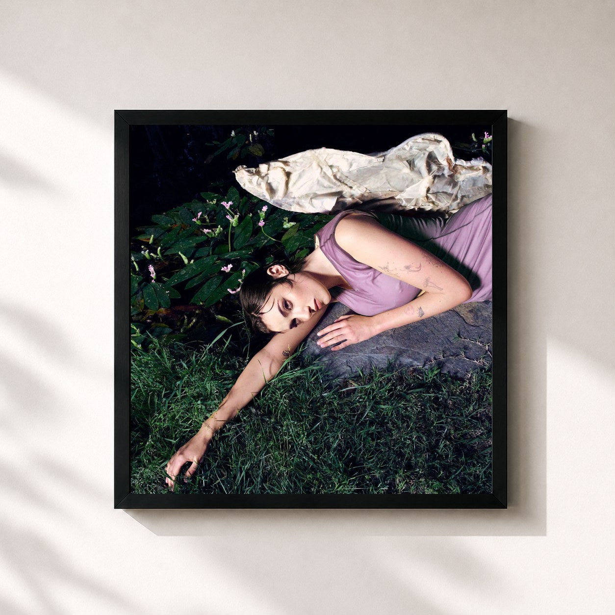 #noir Tableau carré de l'album PIXIE de Olivia O'Brien, cadre noir 32x32 cm