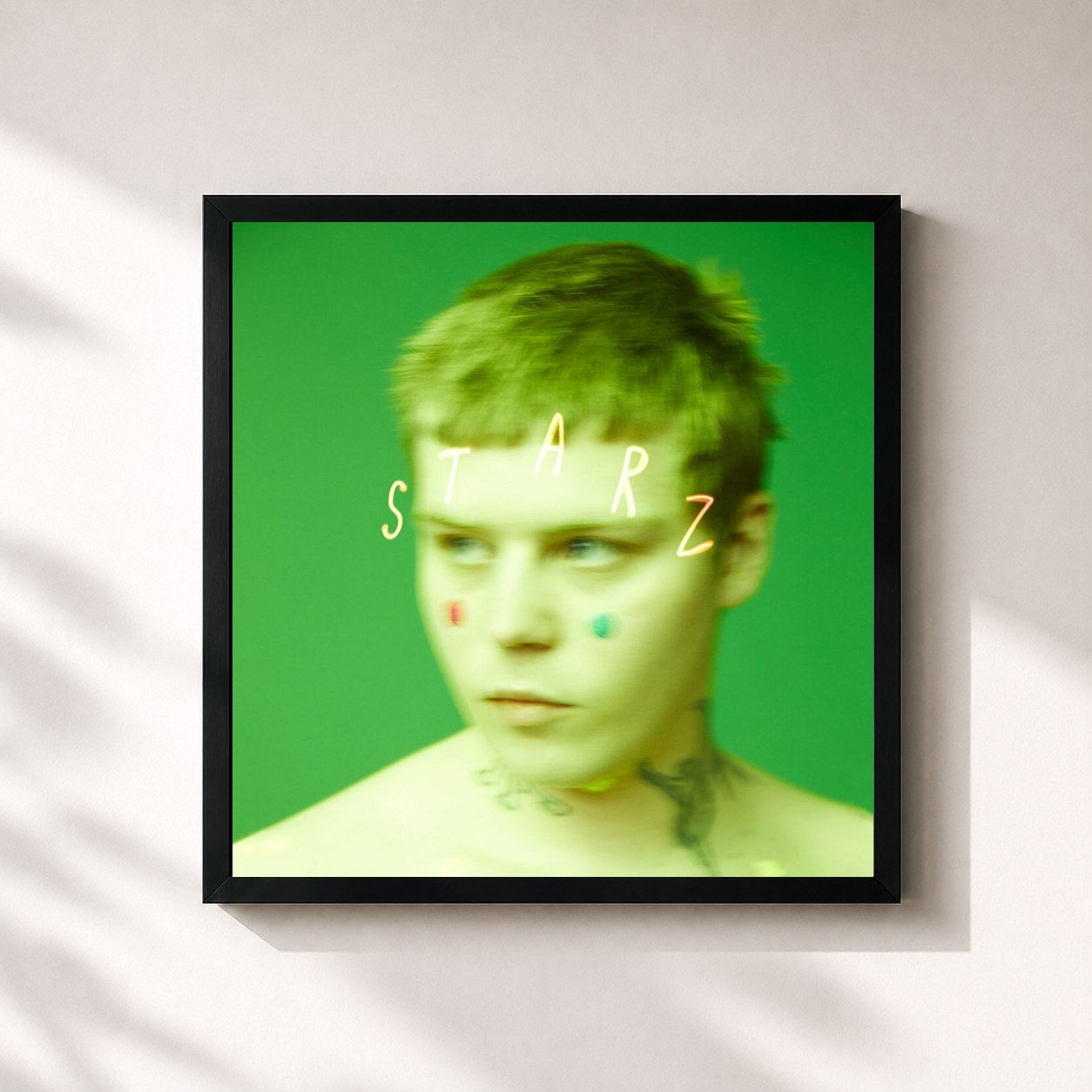 #noir Tableau carré de l'album Starz de Yung Lean, cadre noir 32x32 cm