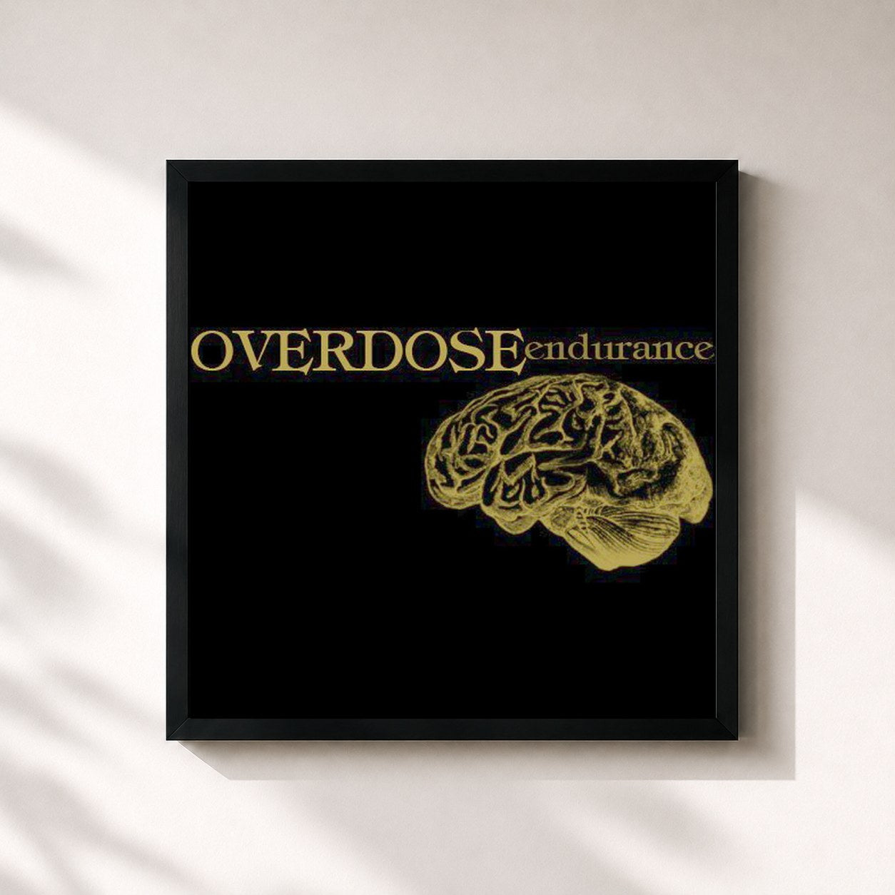 #noir Tableau carré de l'album Endurance de Overdose, cadre noir 32x32 cm