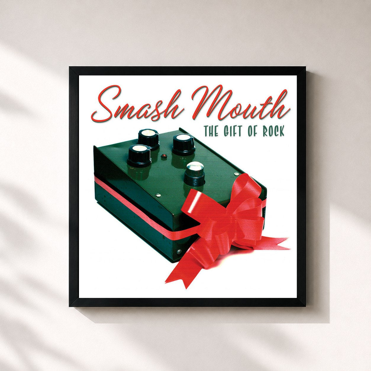 #noir Tableau carré de l'album The Gift Of Rock de Smash Mouth, cadre noir 32x32 cm