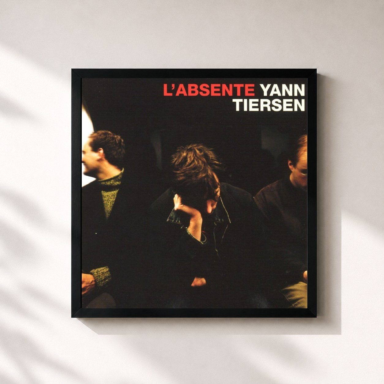 #noir Tableau carré de l'album L'absente de Yann Tiersen, cadre noir 32x32 cm