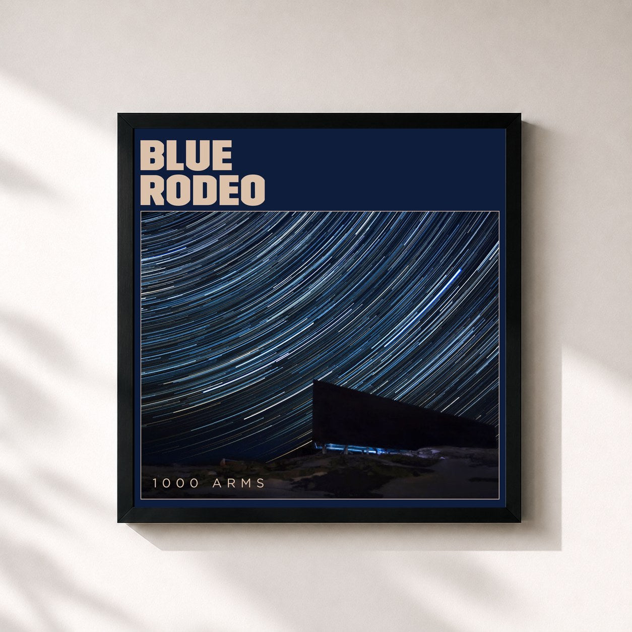 #noir Tableau carré de l'album 1000 Arms de Blue Rodeo, cadre noir 32x32 cm