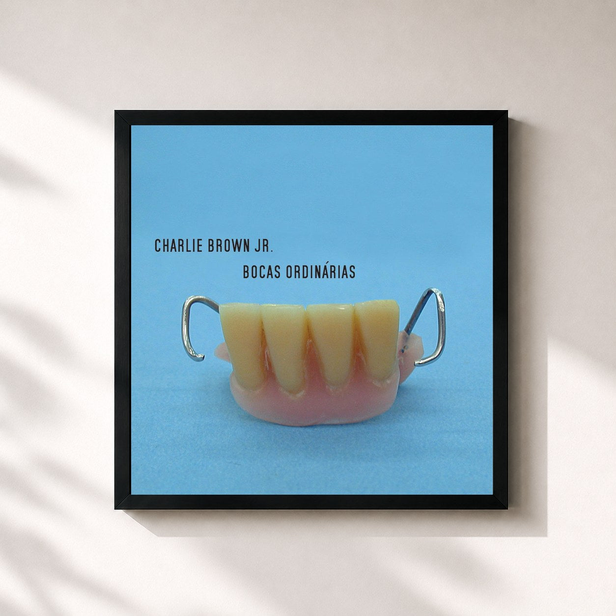 #noir Tableau carré de l'album Bocas Ordinárias de Charlie Brown Jr., cadre noir 32x32 cm