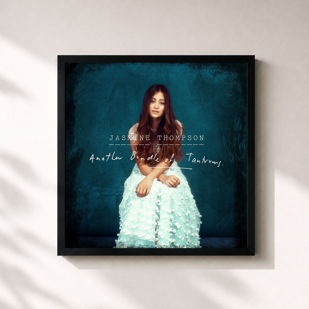 #noir Tableau carré de l'album Another Bundle of Tantrums de Jasmine Thompson, cadre noir 32x32 cm