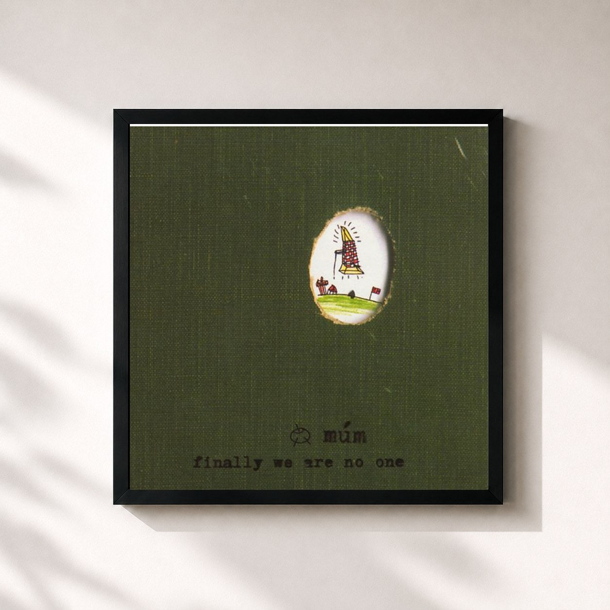 #noir Tableau carré de l'album Finally We Are No One de múm, cadre noir 32x32 cm