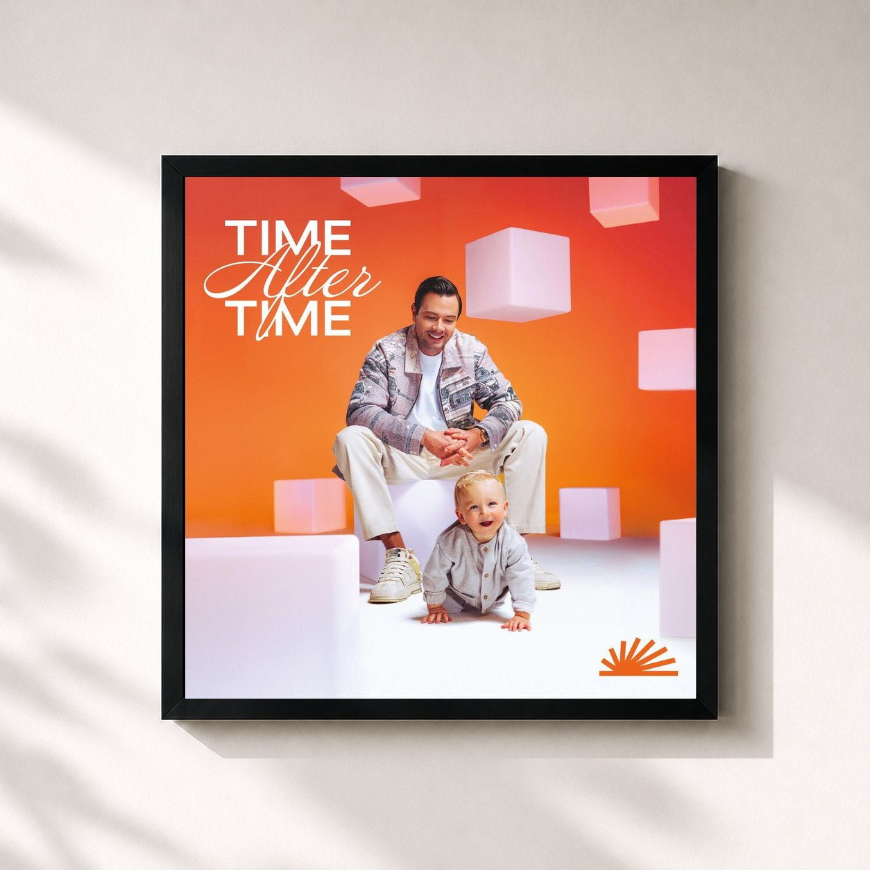 #noir Tableau carré de l'album Time After Time de Sam Feldt, cadre noir 32x32 cm