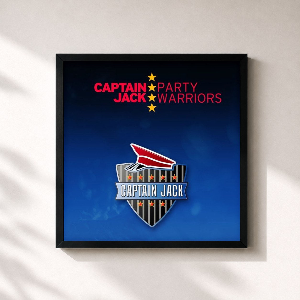 #noir Tableau carré de l'album Party Warriors de Captain Jack, cadre noir 32x32 cm