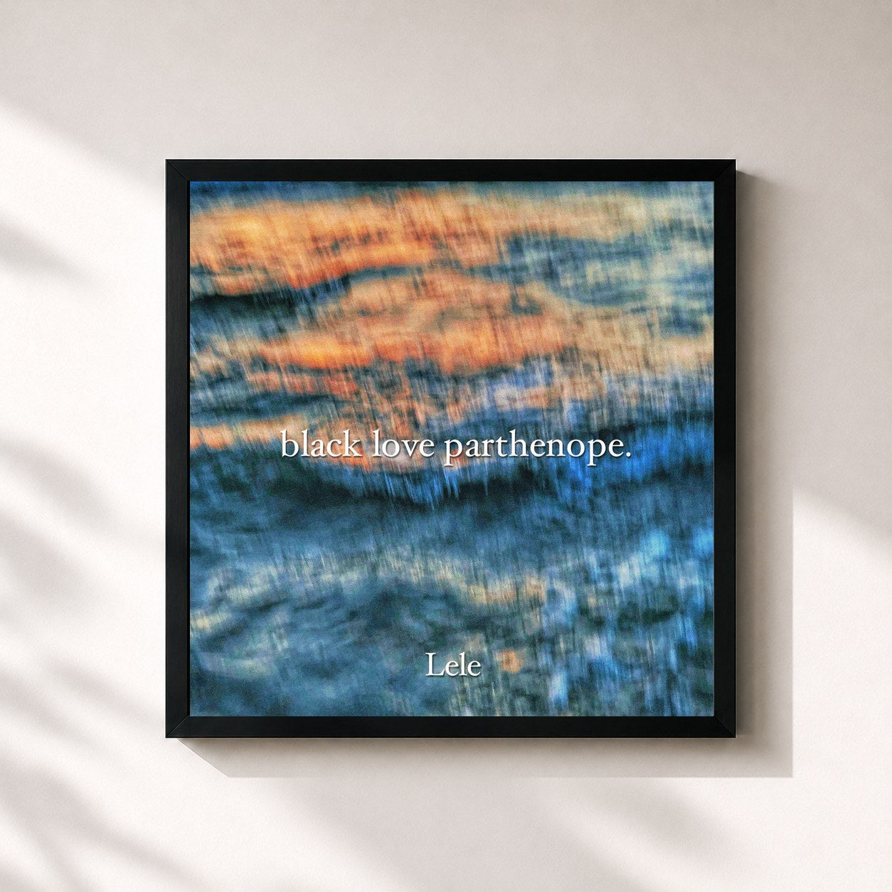 #noir Tableau carré de l'album BLACK LOVE PARTHENOPE de Lele, cadre noir 32x32 cm
