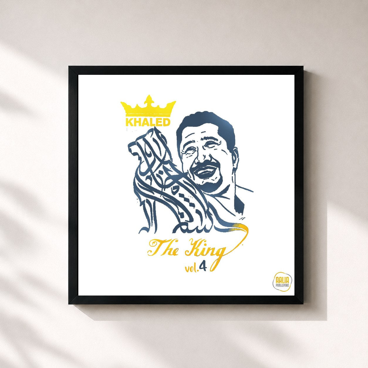 #noir Tableau carré de l'album The King, Vol. 4 de Khaled, cadre noir 32x32 cm