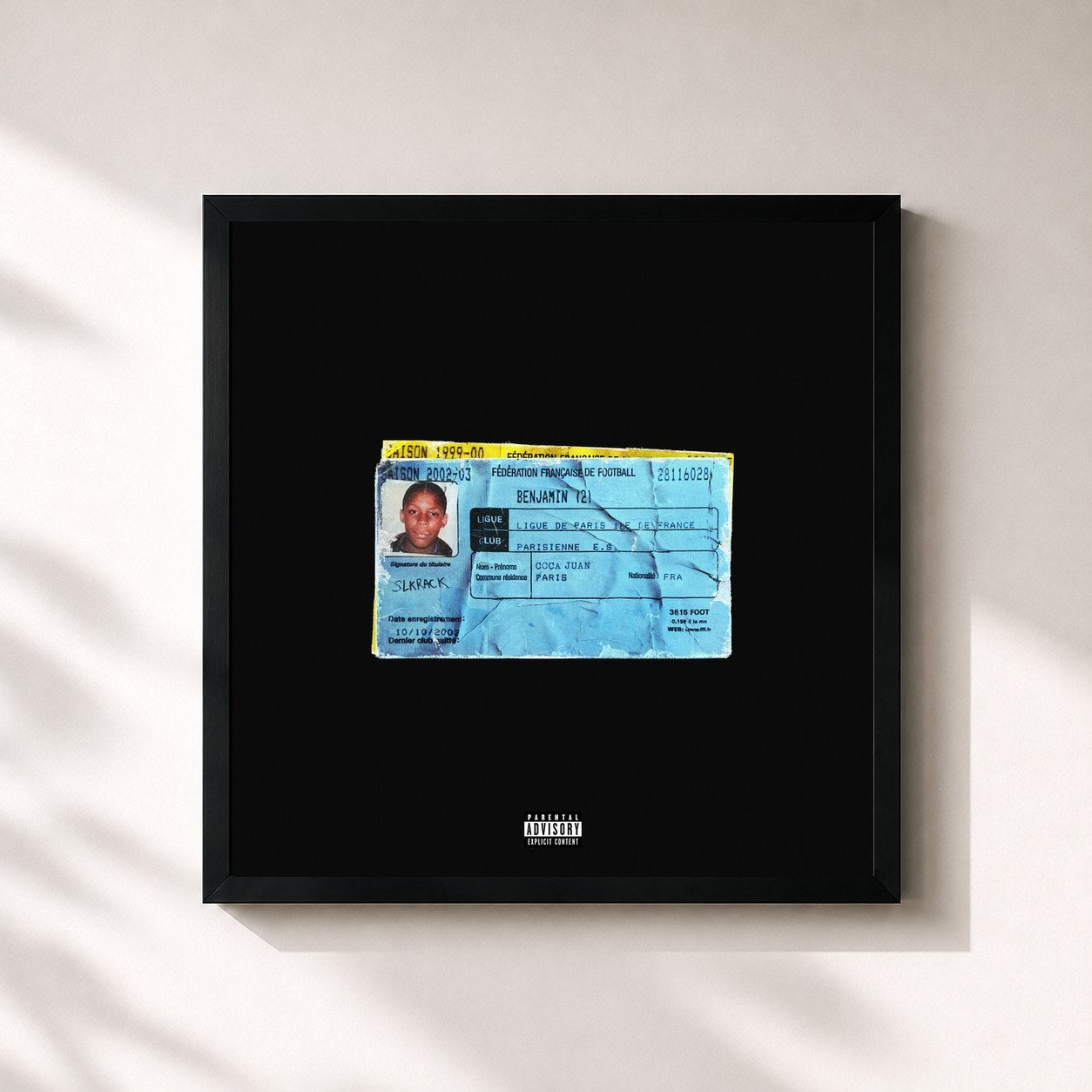 #noir Tableau carré de l'album Crackito, vol. 2 de Slkrack, cadre noir 32x32 cm