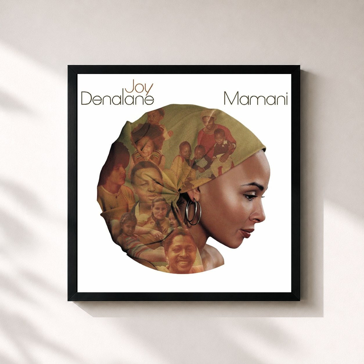 #noir Tableau carré de l'album Mamani de Joy Denalane, cadre noir 32x32 cm
