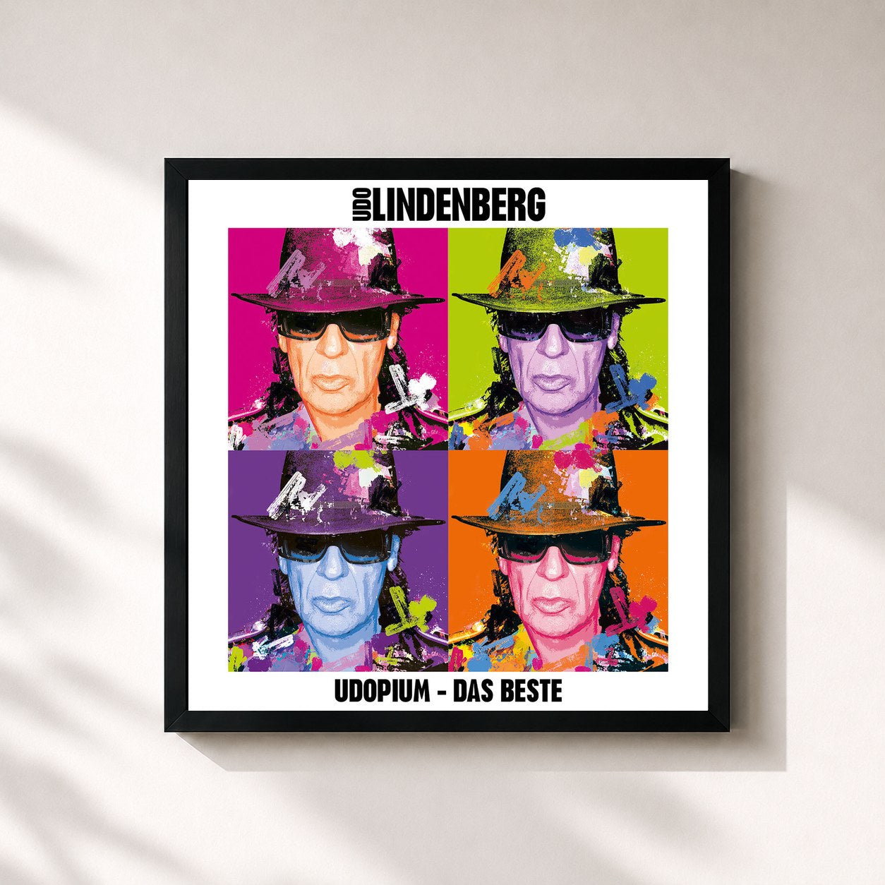 #noir Tableau carré de l'album UDOPIUM - Das Beste (Special Edition) de Udo Lindenberg, cadre noir 32x32 cm