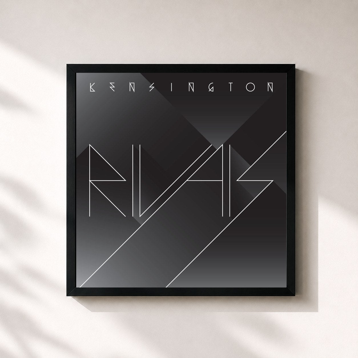 #noir Tableau carré de l'album Rivals de Kensington, cadre noir 32x32 cm