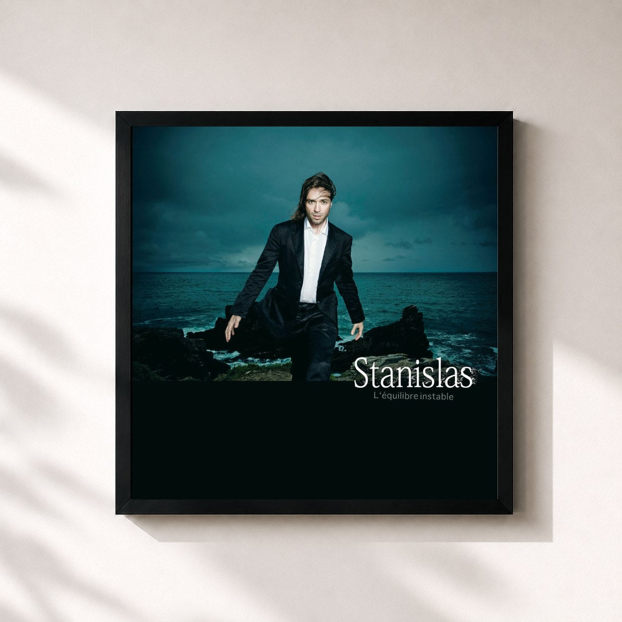 #noir Tableau carré de l'album L'Equilibre Instable (e album) de Stanislas, cadre noir 32x32 cm