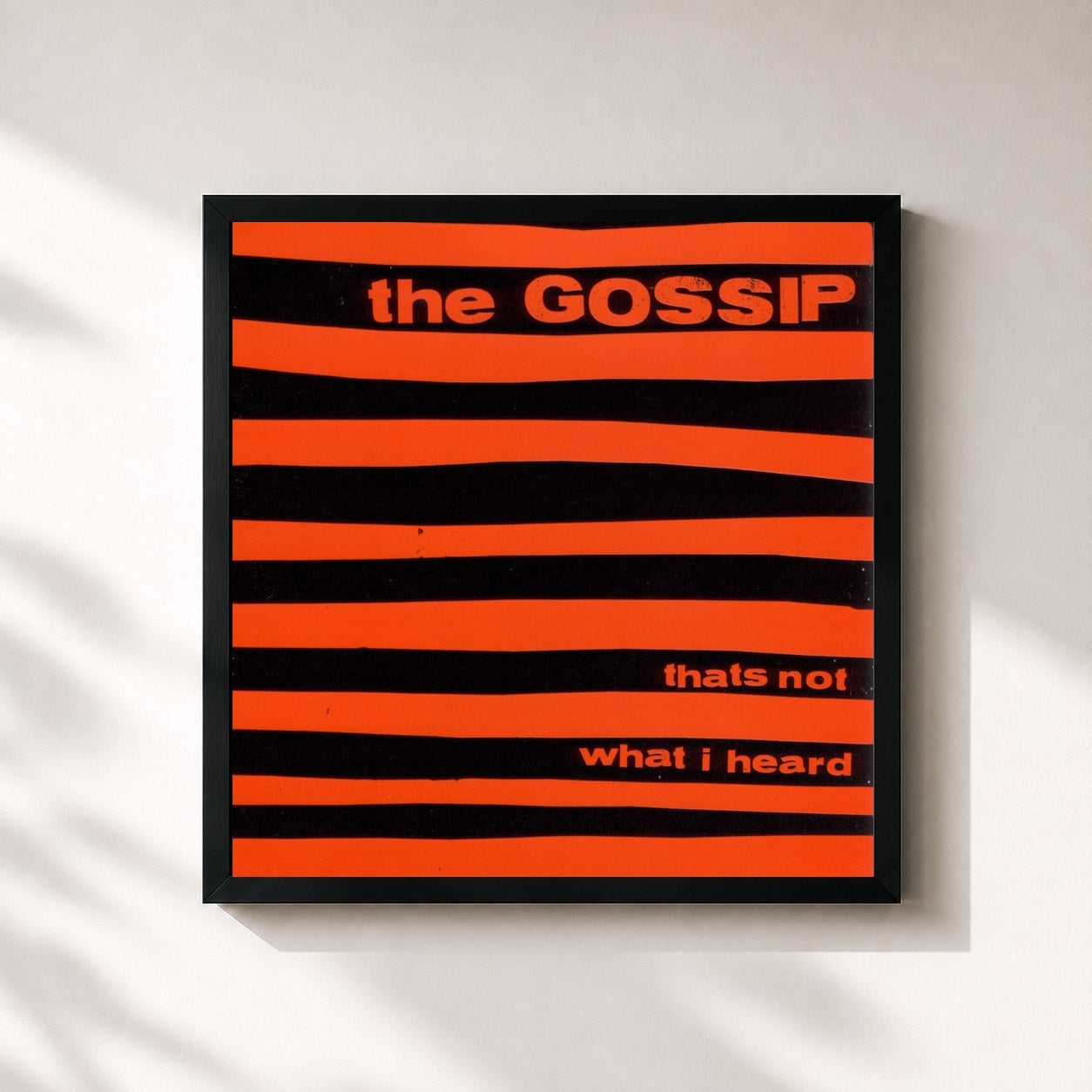 #noir Tableau carré de l'album That's Not What I Heard de Gossip, cadre noir 32x32 cm