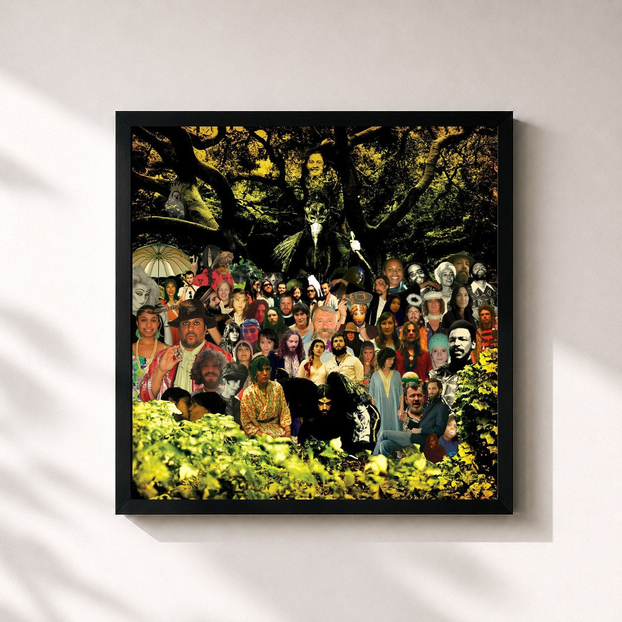 #noir Tableau carré de l'album Cripple Crow de Devendra Banhart, cadre noir 32x32 cm
