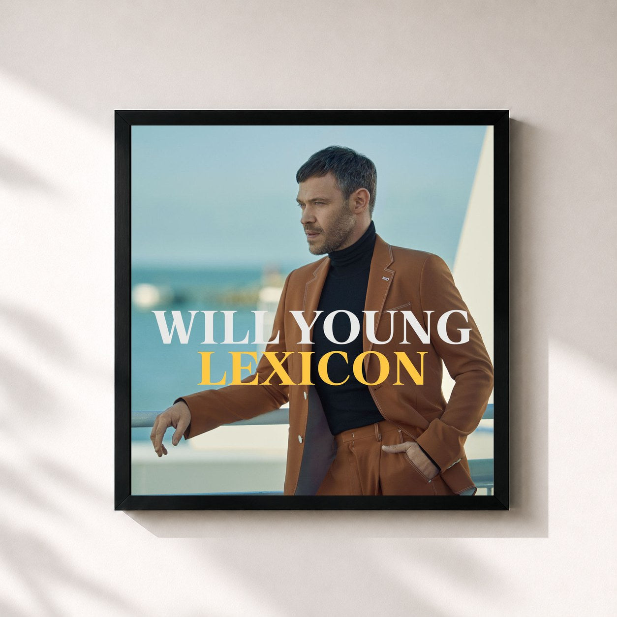 #noir Tableau carré de l'album Lexicon de Will Young, cadre noir 32x32 cm