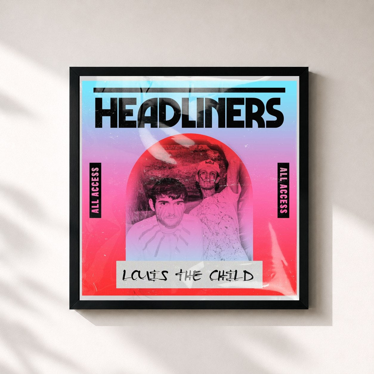 #noir Tableau carré de l'album HEADLINERS: Louis The Child de Louis The Child, cadre noir 32x32 cm