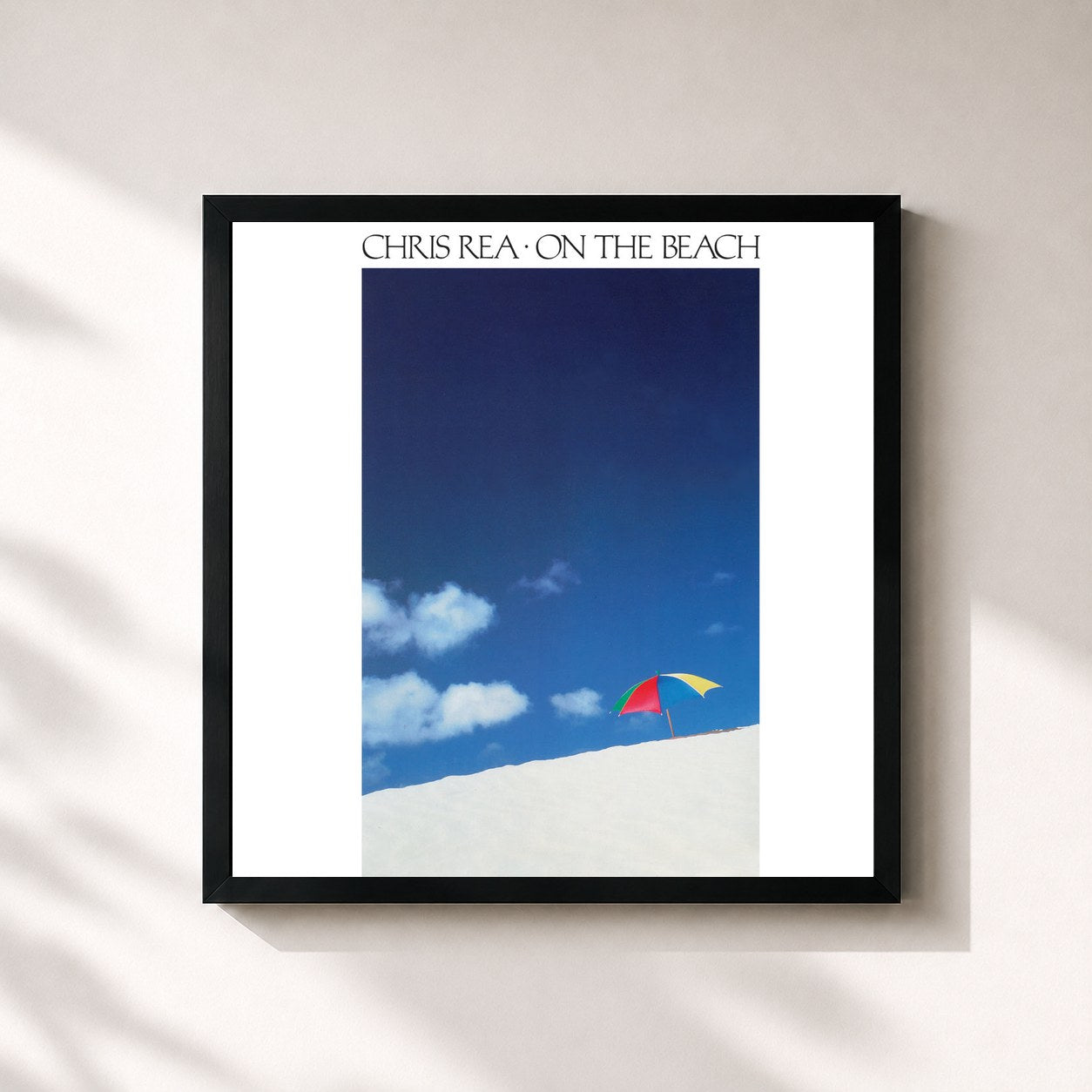 #noir Tableau carré de l'album On the Beach (Deluxe Edition, 2019 Remaster) de Chris Rea, cadre noir 32x32 cm