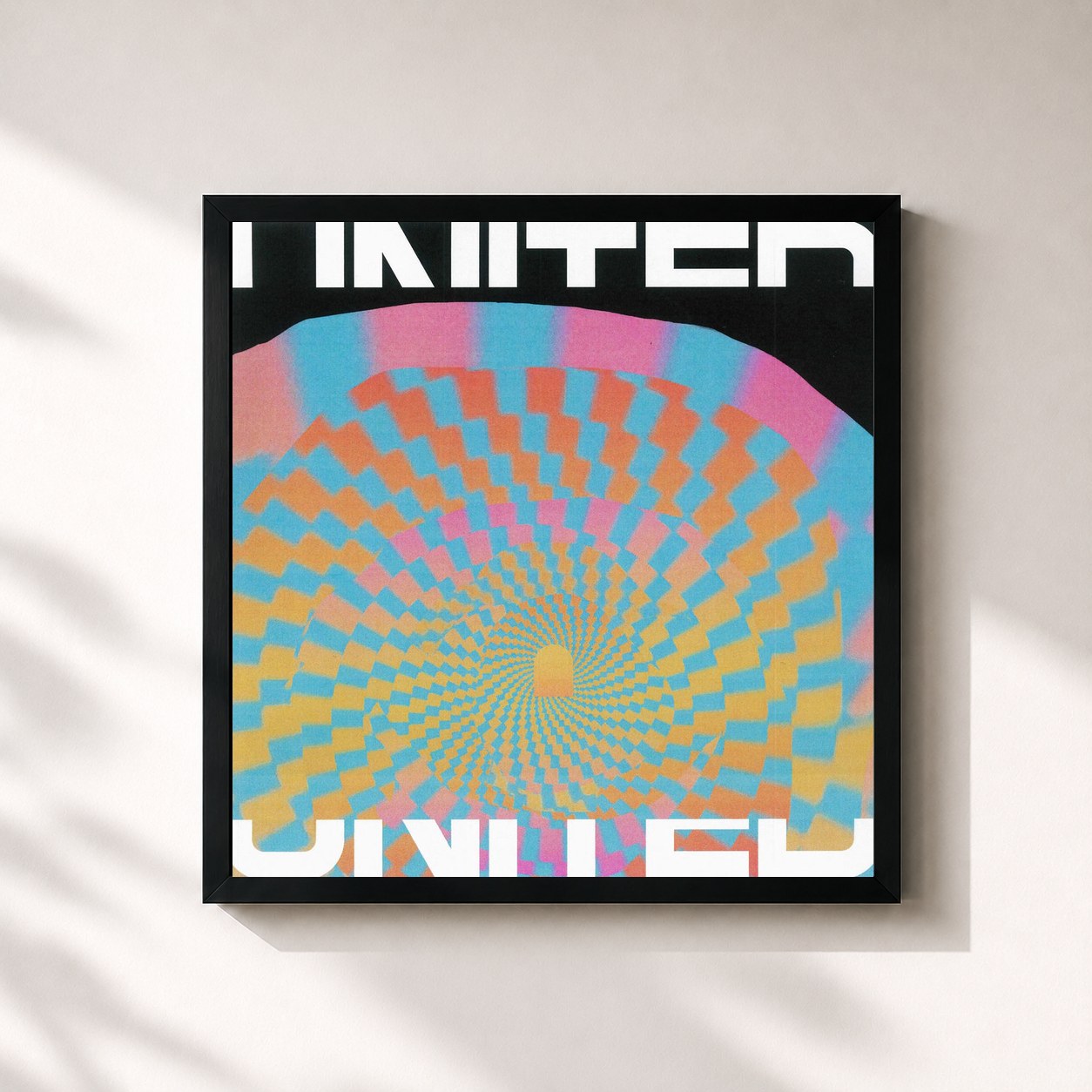 #noir Tableau carré de l'album Are We There Yet? de Hillsong UNITED, cadre noir 32x32 cm