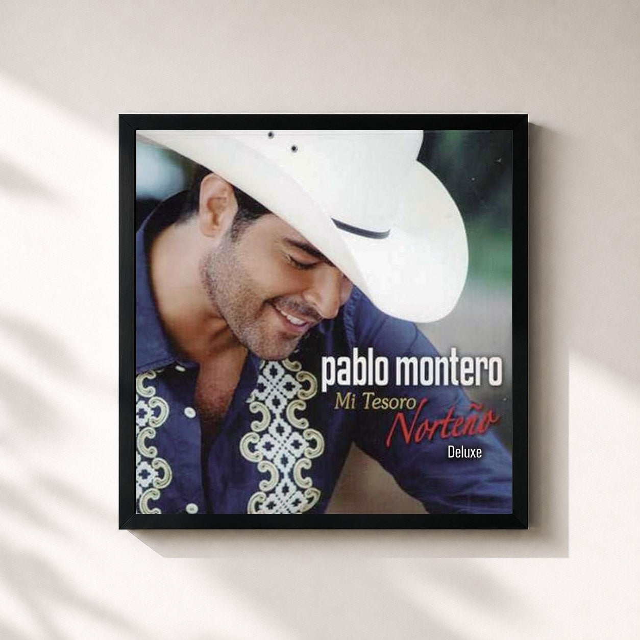 #noir Tableau carré de l'album Mi Tesoro Norteño (Deluxe) de Pablo Montero, cadre noir 32x32 cm