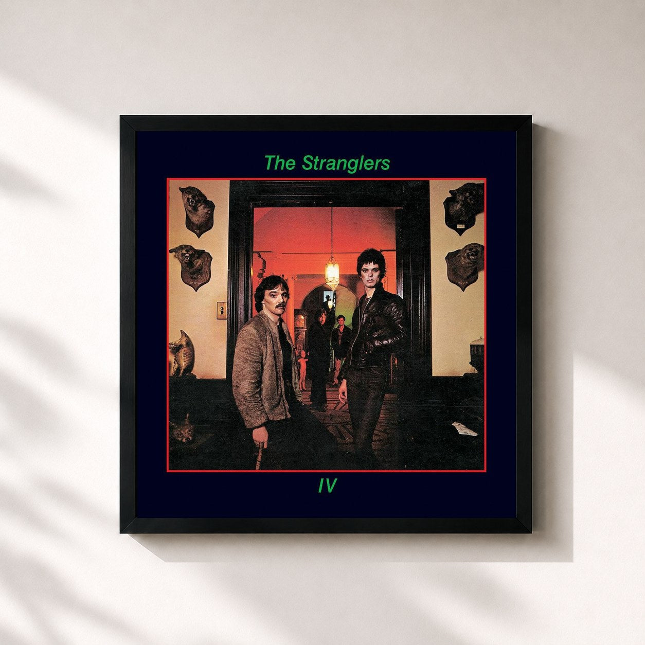 #noir Tableau carré de l'album Rattus Norvegicus de The Stranglers, cadre noir 32x32 cm