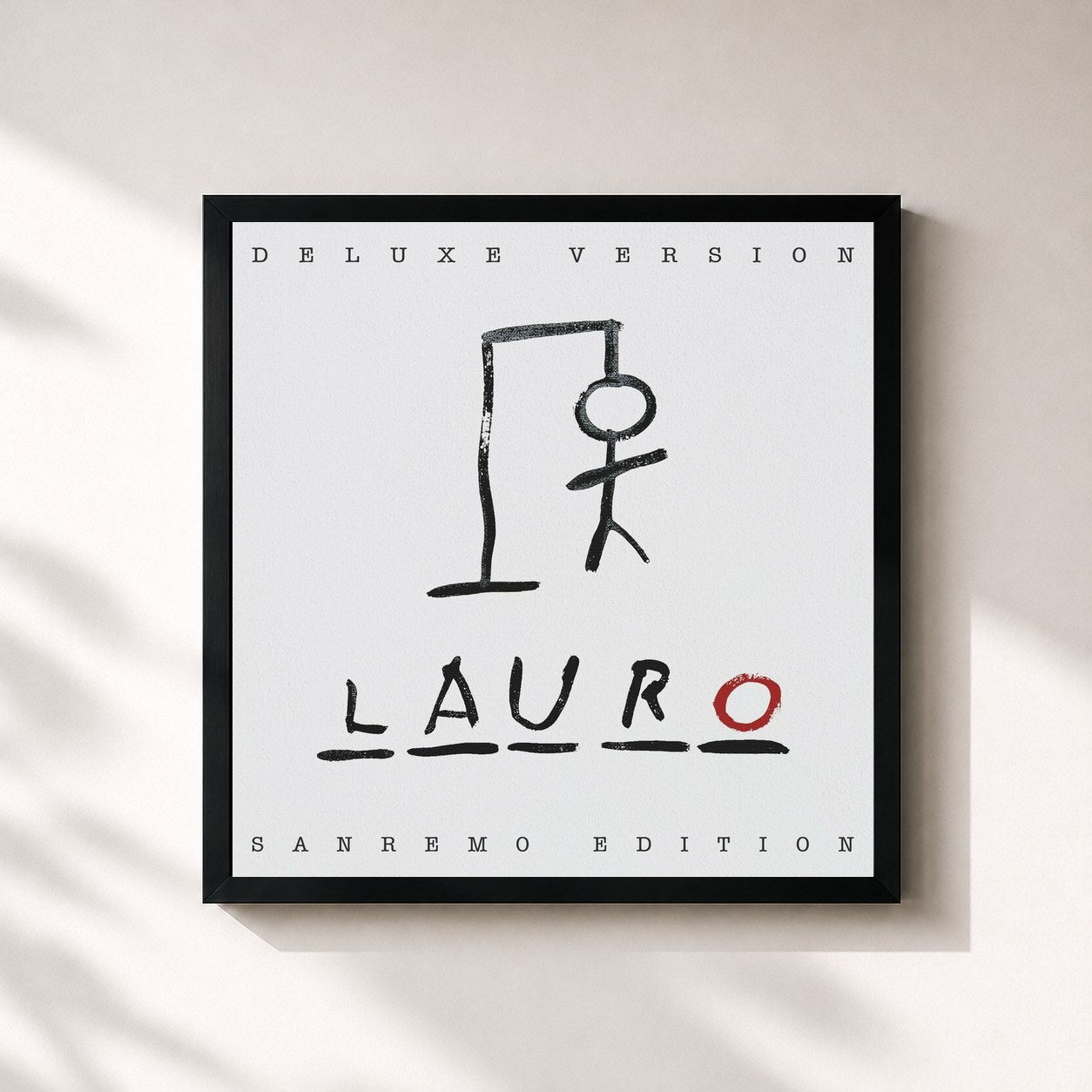 #noir Tableau carré de l'album LAURO (Deluxe Version) de Achille Lauro, cadre noir 32x32 cm