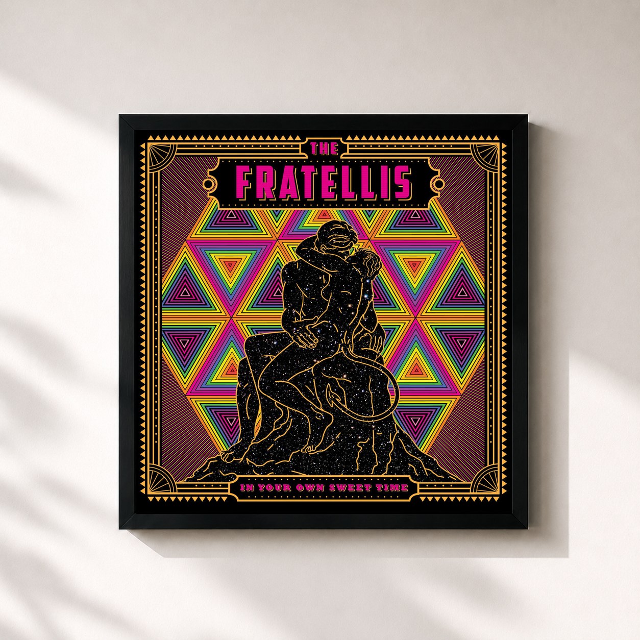 #noir Tableau carré de l'album In Your Own Sweet Time de The Fratellis, cadre noir 32x32 cm