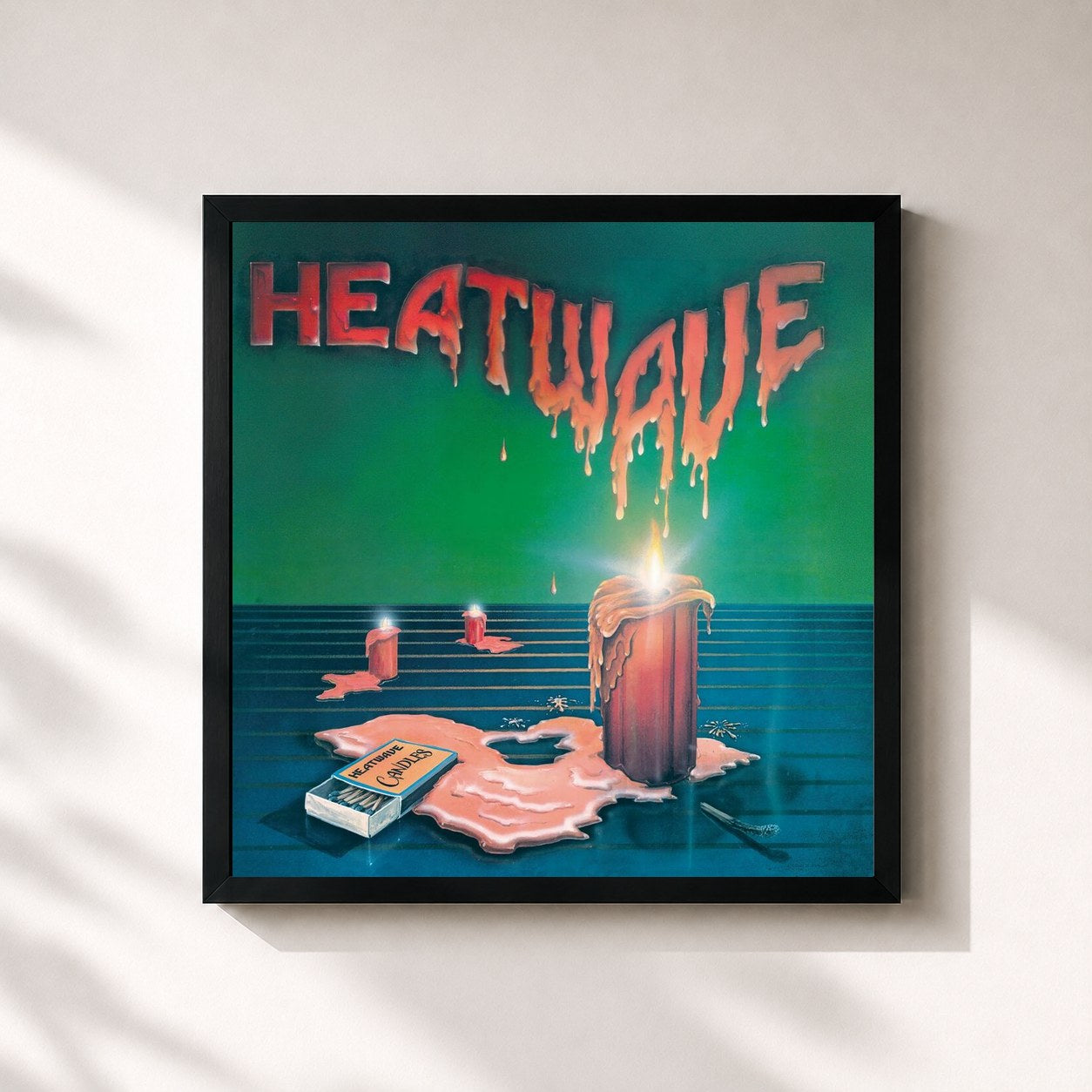 #noir Tableau carré de l'album Candles (Expanded Edition) de Heatwave, cadre noir 32x32 cm