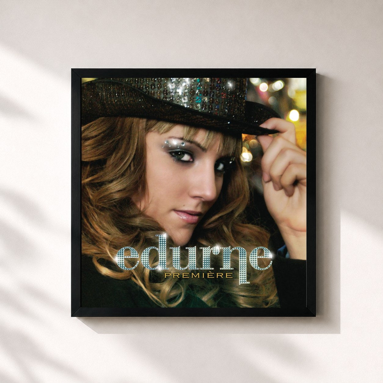 #noir Tableau carré de l'album Première de edurne, cadre noir 32x32 cm