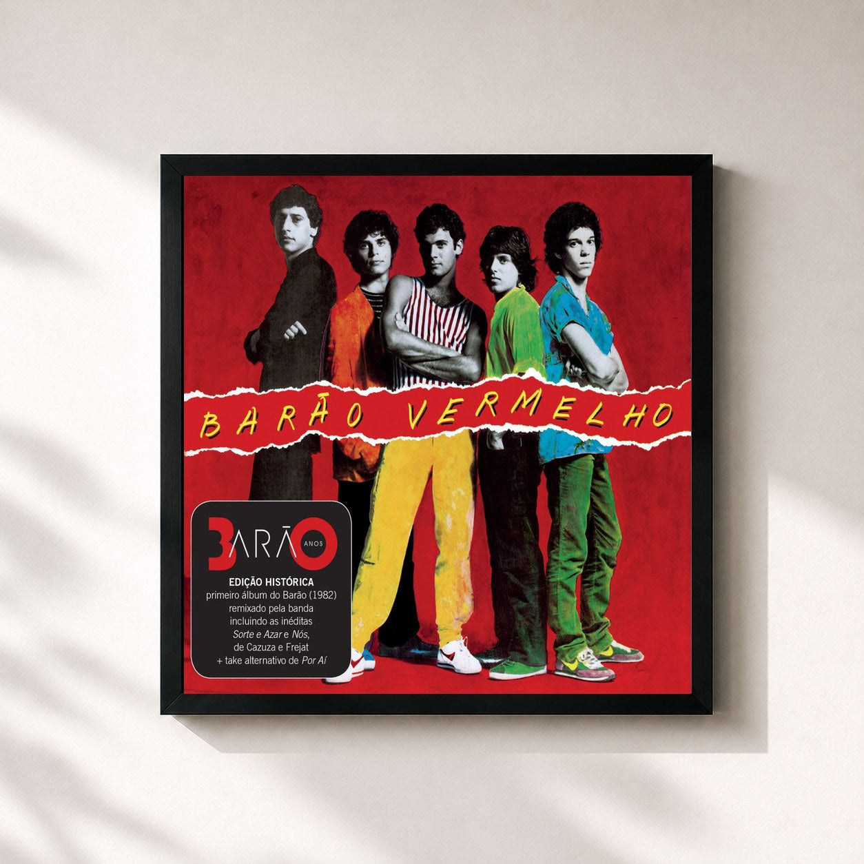 #noir Tableau carré de l'album Barão Vermelho (Edição Especial 30 Anos) de Barão Vermelho, cadre noir 32x32 cm