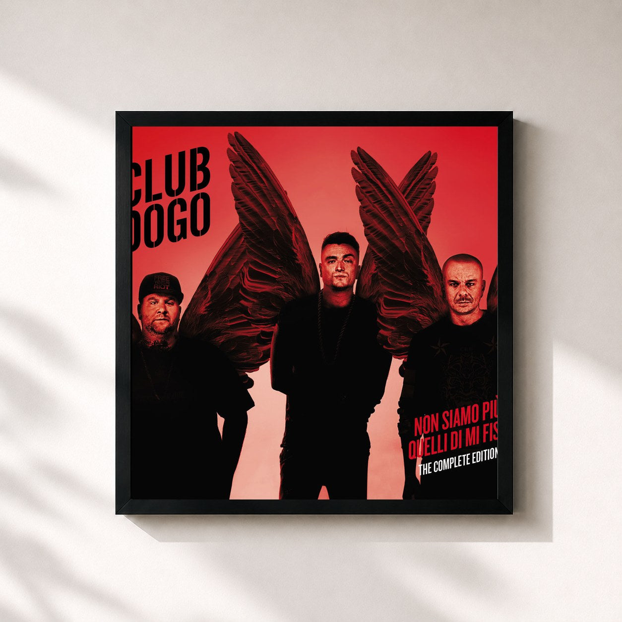 #noir Tableau carré de l'album Non Siamo Più Quelli Di Mi Fist (The Complete Edition) de Club Dogo, cadre noir 32x32 cm