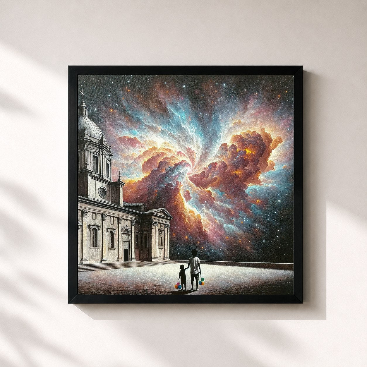 #noir Tableau carré de l'album THE END de Smeels, cadre noir 32x32 cm