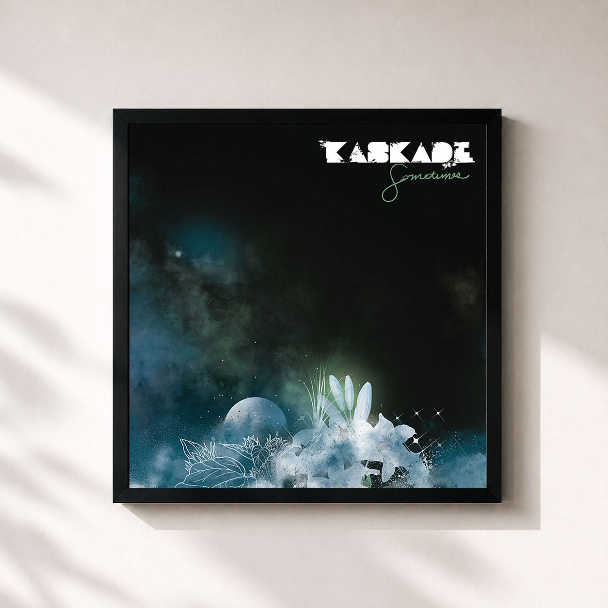 #noir Tableau carré de l'album Sometimes de Kaskade, cadre noir 32x32 cm