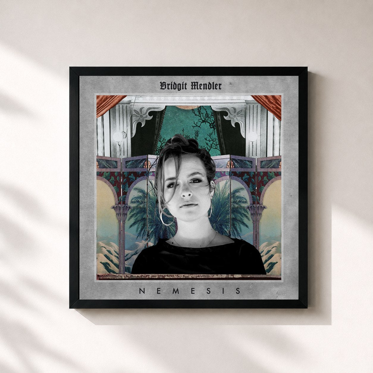 #noir Tableau carré de l'album Nemesis de Bridgit Mendler, cadre noir 32x32 cm