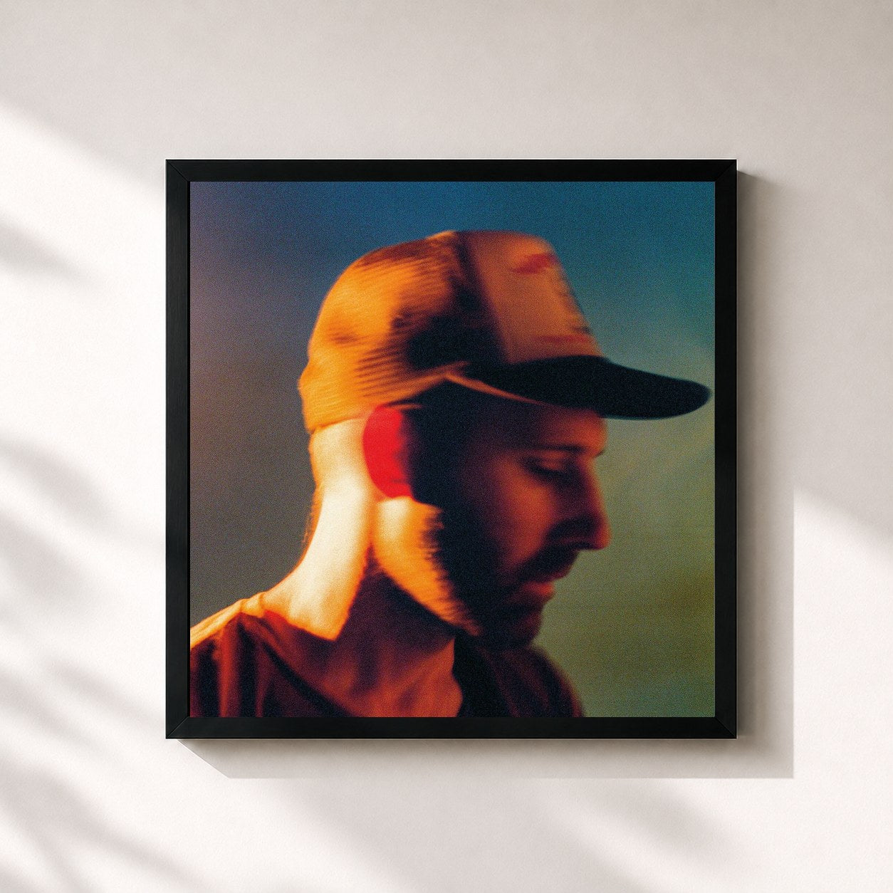 #noir Tableau carré de l'album Mat Kearney de Mat Kearney, cadre noir 32x32 cm