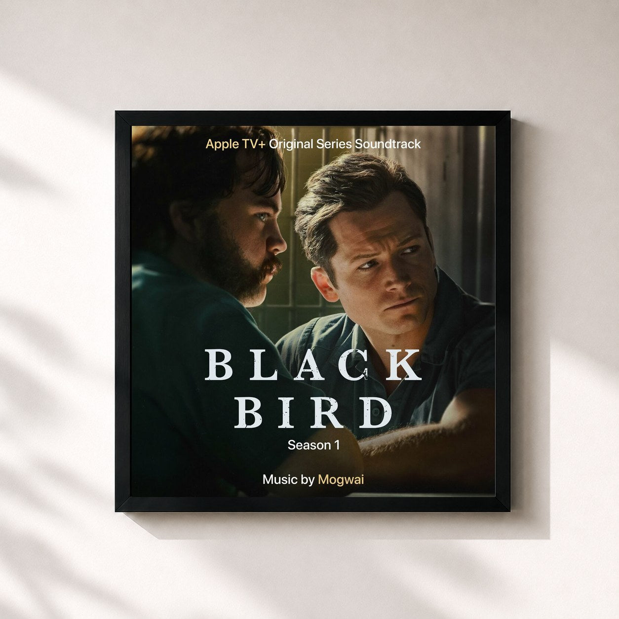 #noir Tableau carré de l'album Black Bird (Season 1) de Mogwai, cadre noir 32x32 cm