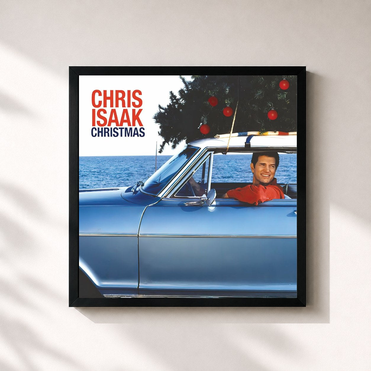#noir Tableau carré de l'album Christmas de Chris Isaak, cadre noir 32x32 cm