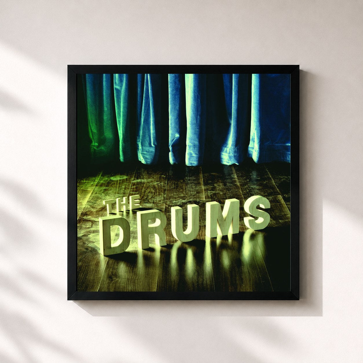 #noir Tableau carré de l'album The Drums de The Drums, cadre noir 32x32 cm