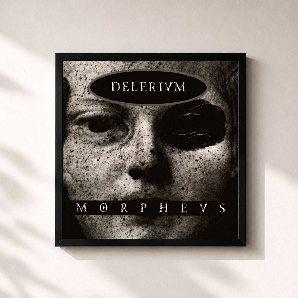 #noir Tableau carré de l'album Morpheus de Delerium, cadre noir 32x32 cm