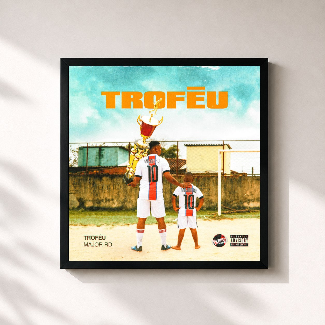 #noir Tableau carré de l'album Troféu de Major RD, cadre noir 32x32 cm