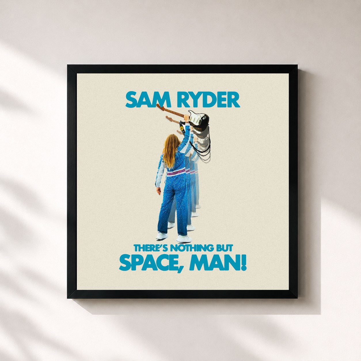 #noir Tableau carré de l'album There’s Nothing But Space, Man! de Sam Ryder, cadre noir 32x32 cm