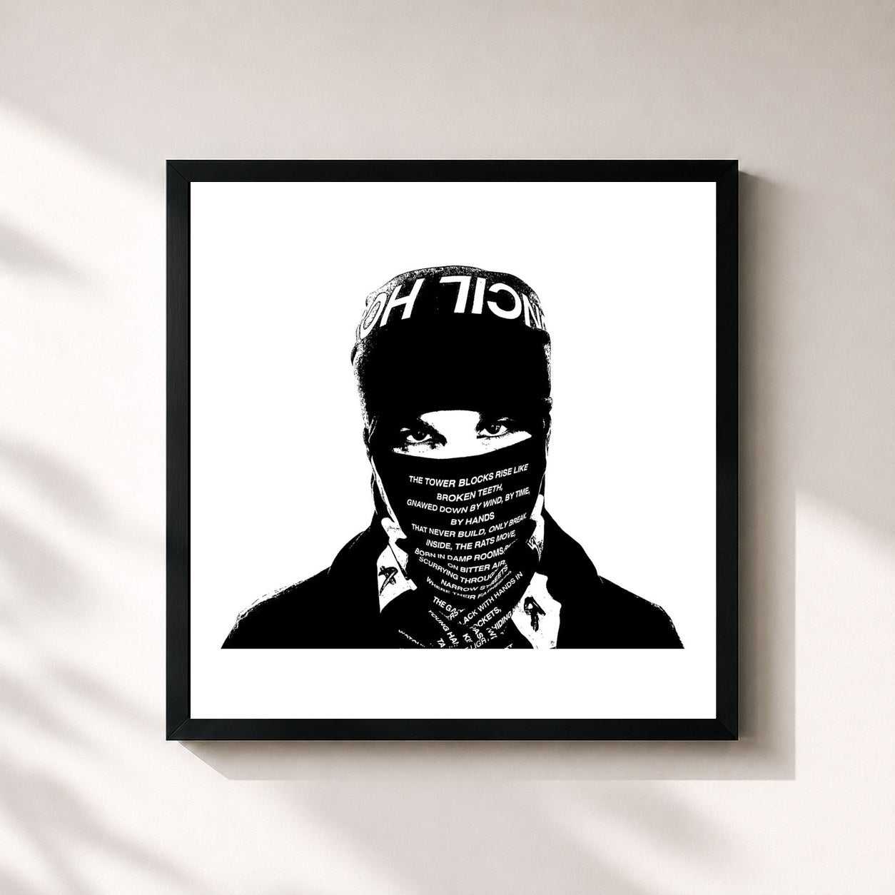 #noir Tableau carré de l'album Rebel de EsDeeKid, cadre noir 32x32 cm