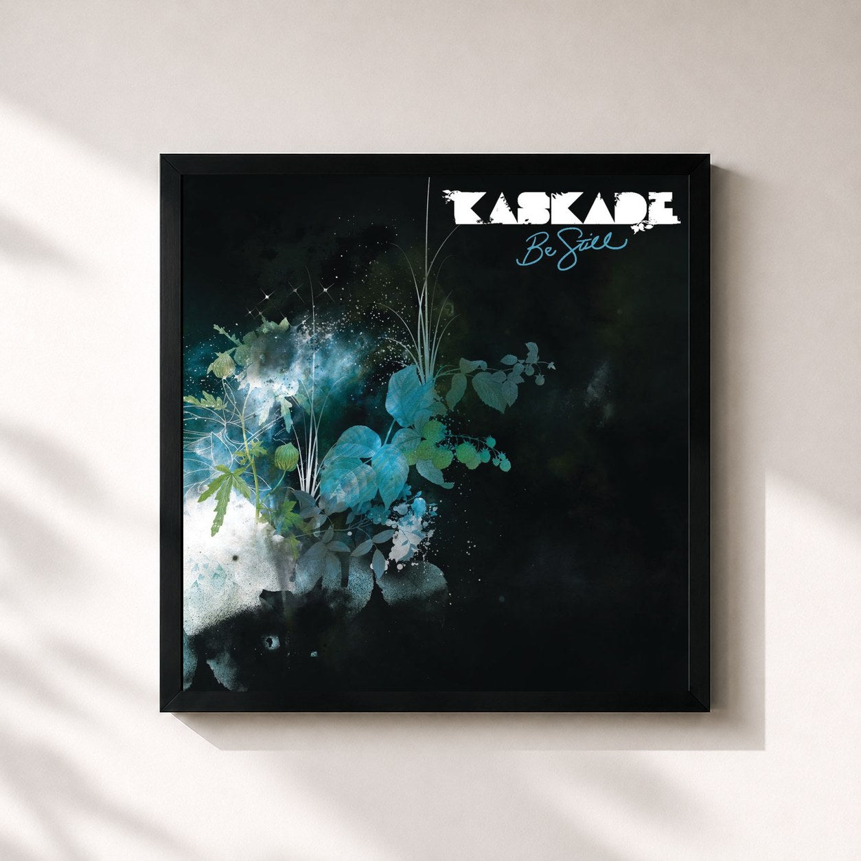 #noir Tableau carré de l'album Be Still de Kaskade, cadre noir 32x32 cm