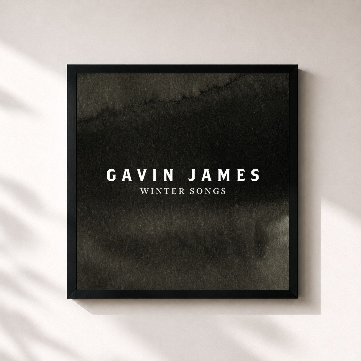 #noir Tableau carré de l'album Winter Songs de Gavin James, cadre noir 32x32 cm